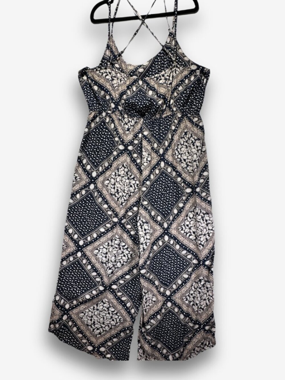 Hayden Los Angeles Bandana Print Jumpsuit Wide Leg Cross Back Rayon Festival 2XL - Picture 4 of 5